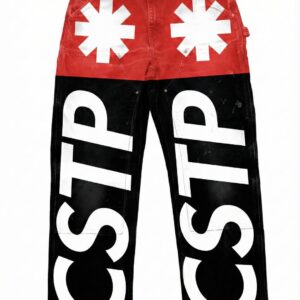 PRINTED DENIM PANTS